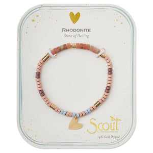 Scout Curated Wears Stone Intention Charm Bracelet - Rhodonite - BeautyOfASite - Central Illinois Gifts, Fashion & Beauty Boutique