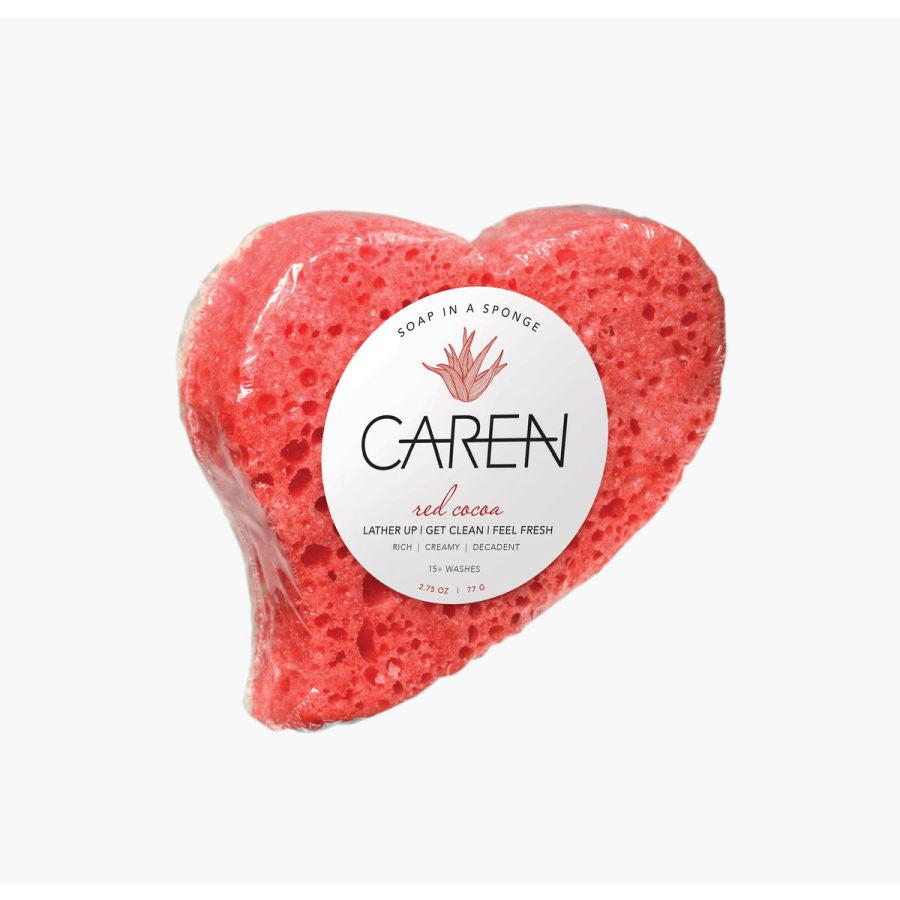 Caren Heart Soap-Infused Shower Sponge - BeautyOfASite - Central Illinois Gifts, Fashion & Beauty Boutique