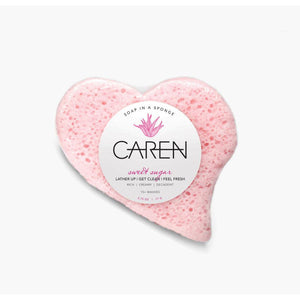 Caren Heart Soap-Infused Shower Sponge - BeautyOfASite - Central Illinois Gifts, Fashion & Beauty Boutique