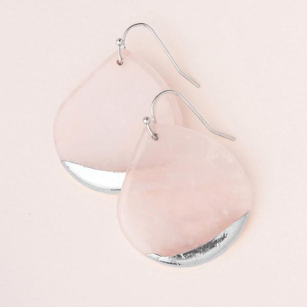 Scout Curated Wears Stone Dipped Teardrop Earring - Rose Quartz - BeautyOfASite - Central Illinois Gifts, Fashion & Beauty Boutique