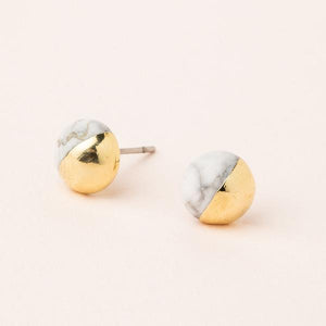 Scout Curated Wears Dipped Stone Stud Earring - Howlite - BeautyOfASite - Central Illinois Gifts, Fashion & Beauty Boutique