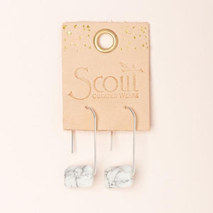Scout Curated Wears Floating Stone Earring - Howlite - BeautyOfASite - Central Illinois Gifts, Fashion & Beauty Boutique