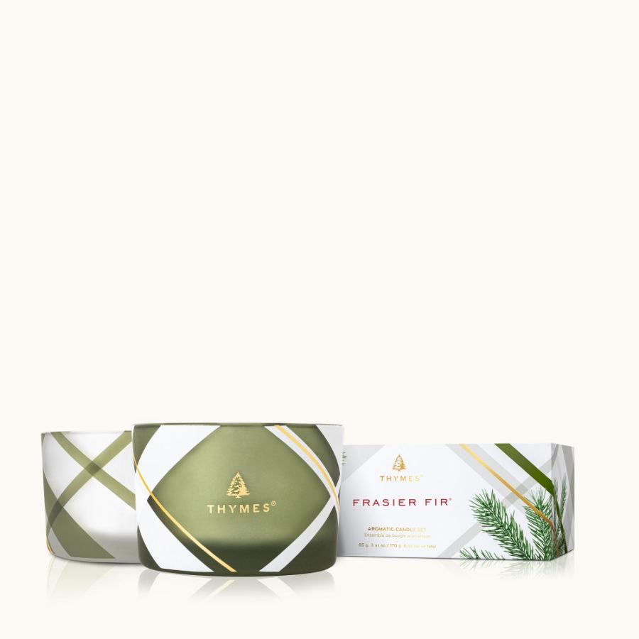 Thymes Frasier Fir Pine Aromatherapy Candle Set