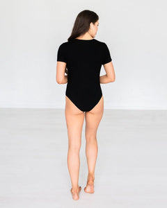 American Apparel Women Cotton Spandex Long Sleeve Bodysuit, Black, X-Small  at  Women's Clothing store