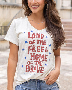 Grace & Lace Land of the Free Graphic Tee - BeautyOfASite - Central Illinois Gifts, Fashion & Beauty Boutique