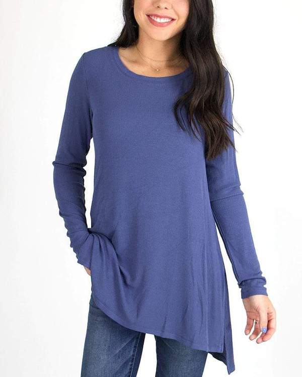 Grace & Lace Ribbed Long Sleeve Tunic Tee - BeautyOfASite - Central Illinois Gifts, Fashion & Beauty Boutique