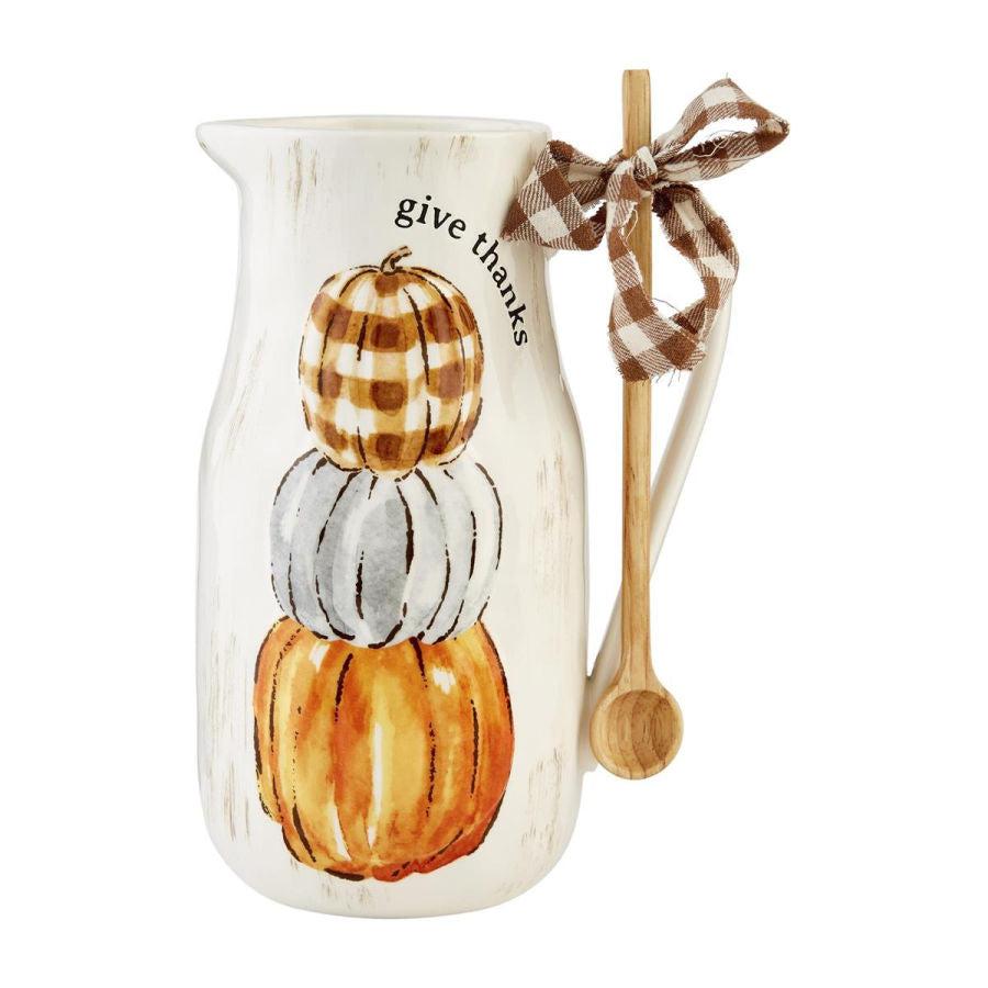 Mud Pie Watercolor Gather Pumpkin Pitcher - BeautyOfASite - Central Illinois Gifts, Fashion & Beauty Boutique
