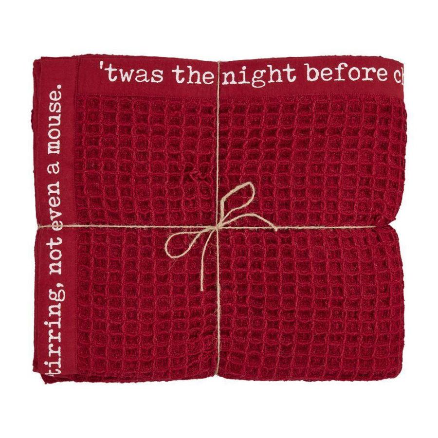 Mud Pie 'Twas the Night Before Christmas Waffle Throw - BeautyOfASite - Central Illinois Gifts, Fashion & Beauty Boutique