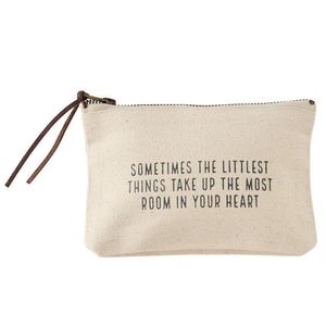 Mud Pie Small Canvas Zip Pouch - Love - BeautyOfASite - Central Illinois Gifts, Fashion & Beauty Boutique