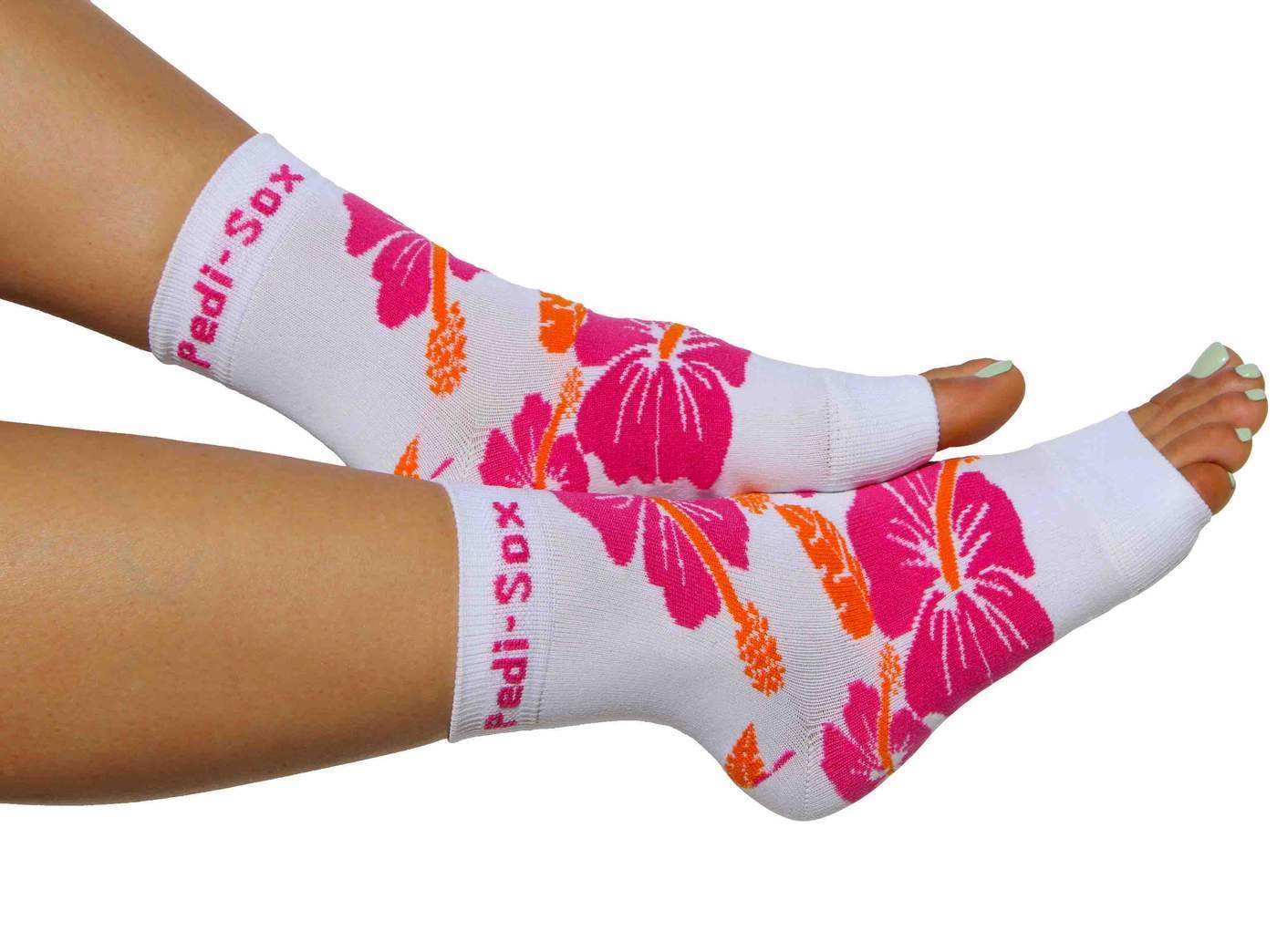 Pedi-Sox Hawaiian Lei Pink & Orange Pedicure Socks - Ultra Collection - BeautyOfASite - Central Illinois Gifts, Fashion & Beauty Boutique