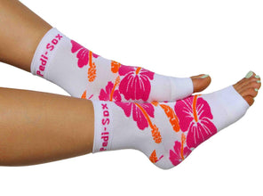 Pedi-Sox Hawaiian Lei Pink & Orange Pedicure Socks - Ultra Collection - BeautyOfASite - Central Illinois Gifts, Fashion & Beauty Boutique