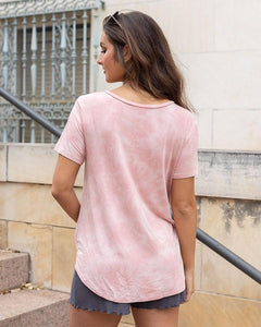 Grace & Lace Perfect Pocket Tee - Washed Blush - BeautyOfASite - Central Illinois Gifts, Fashion & Beauty Boutique