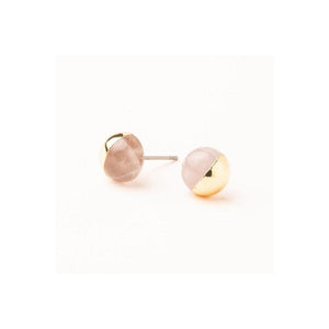 Scout Curated Wears Dipped Stone Stud Earring - Rose Quartz - BeautyOfASite - Central Illinois Gifts, Fashion & Beauty Boutique