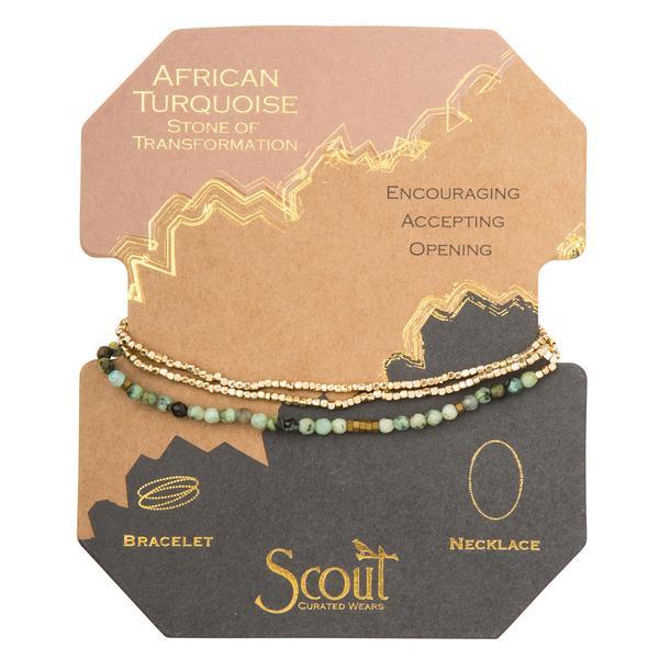 Scout Curated Wears Delicate Stone Wrap Bracelet/Necklace - African Turquoise - BeautyOfASite - Central Illinois Gifts, Fashion & Beauty Boutique