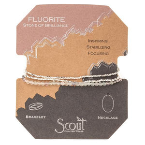 Scout Curated Wears Delicate Stone Wrap Bracelet/Necklace - Fluorite - BeautyOfASite - Central Illinois Gifts, Fashion & Beauty Boutique