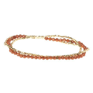 Scout Curated Wears Delicate Stone Wrap Bracelet/Necklace - Goldstone - BeautyOfASite - Central Illinois Gifts, Fashion & Beauty Boutique