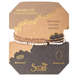 Scout Curated Wears Delicate Stone Wrap Bracelet/Necklace - Howlite - BeautyOfASite - Central Illinois Gifts, Fashion & Beauty Boutique