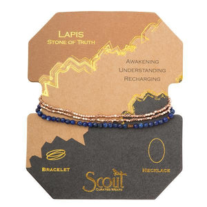 Scout Curated Wears Delicate Stone Wrap Bracelet/Necklace - Lapis - BeautyOfASite - Central Illinois Gifts, Fashion & Beauty Boutique