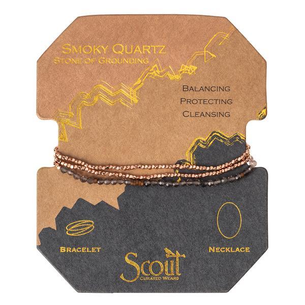 Scout Curated Wears Delicate Stone Wrap Bracelet/Necklace - Smoky Quartz - BeautyOfASite - Central Illinois Gifts, Fashion & Beauty Boutique
