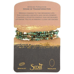 Scout Curated Wears Stone Wrap Bracelet/Necklace - African Turquoise - BeautyOfASite - Central Illinois Gifts, Fashion & Beauty Boutique