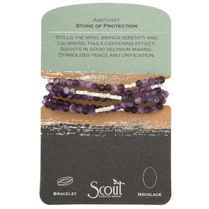Scout Curated Wears Stone Wrap Bracelet/Necklace - Amethyst - BeautyOfASite - Central Illinois Gifts, Fashion & Beauty Boutique