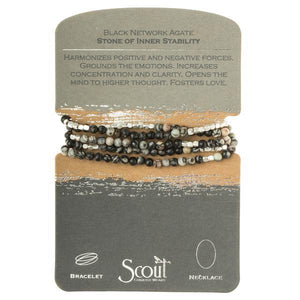 Scout Curated Wears Stone Wrap Bracelet/Necklace - Black Network Agate - BeautyOfASite - Central Illinois Gifts, Fashion & Beauty Boutique