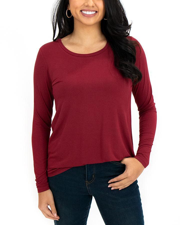 Grace & Lace Long Sleeve Perfect Scoop Neck Tee - Solids - BeautyOfASite - Central Illinois Gifts, Fashion & Beauty Boutique